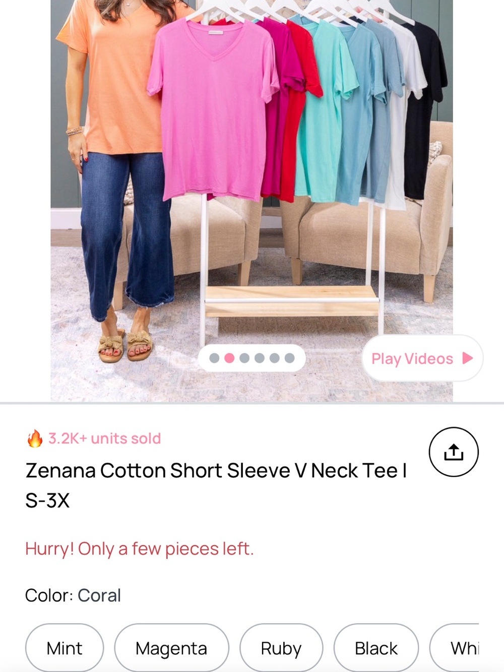 Zenana Cotton V-Neck Tee - dusty teal size small nwt